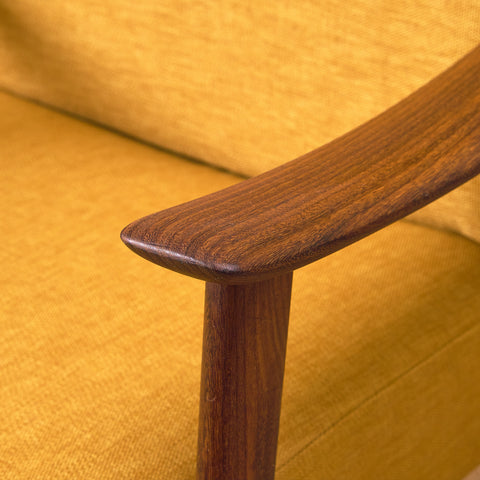 Norwegian armchair in solid walnut, model 500 by Braathen & Brattrud for Dokka Möbler