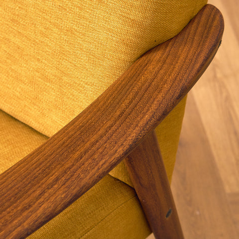Norwegian armchair in solid walnut, model 500 by Braathen & Brattrud for Dokka Möbler