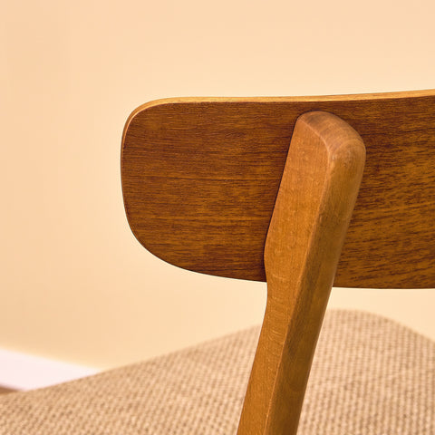 Danish dining chairs in teak & beech by Findahl Møbelfabrik, model 'Møsbol'