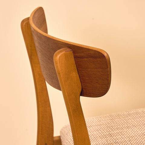 Danish dining chairs in teak & beech by Findahl Møbelfabrik, model 'Møsbol'