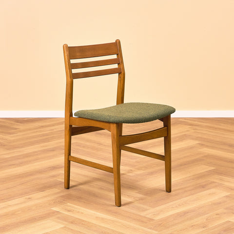 Danish dining chairs in teak & beech by Boltinge Stolefabrik