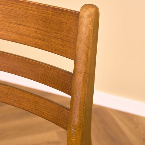 Danish dining chairs in teak & beech by Boltinge Stolefabrik
