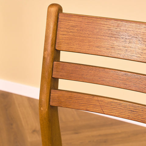 Danish dining chairs in teak & beech by Boltinge Stolefabrik