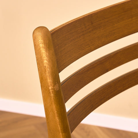 Danish dining chairs in teak & beech by Boltinge Stolefabrik