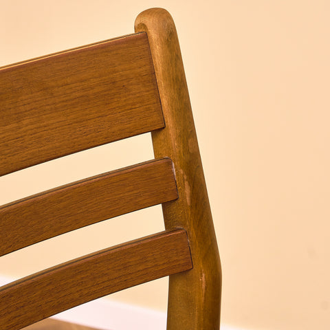 Danish dining chairs in teak & beech by Boltinge Stolefabrik