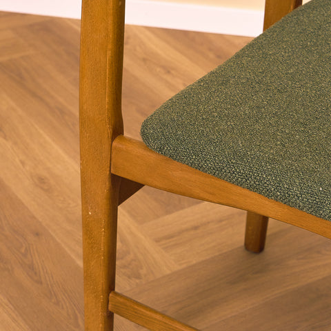 Danish dining chairs in teak & beech by Boltinge Stolefabrik