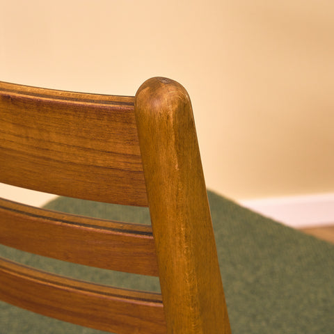 Danish dining chairs in teak & beech by Boltinge Stolefabrik