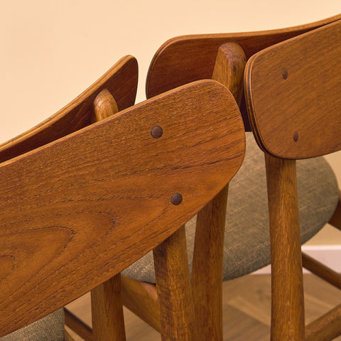 Danish dining chairs in teak & oak by Farstrup