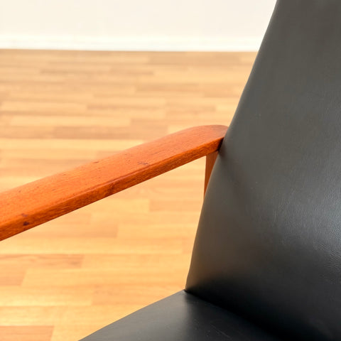 Swedish armchair in solid teak wood