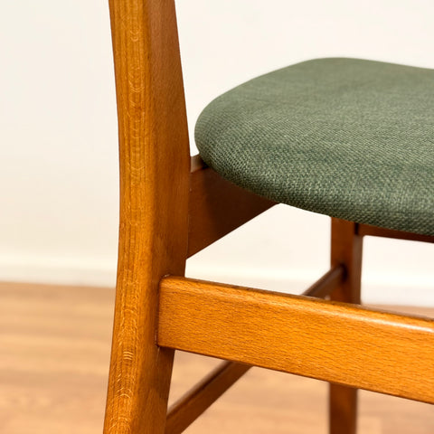 Set of 4 dining chairs in beech & teak, Farstrup, Denmark