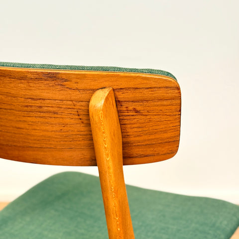 Set of 4 dining chairs in beech & teak, Farstrup, Denmark