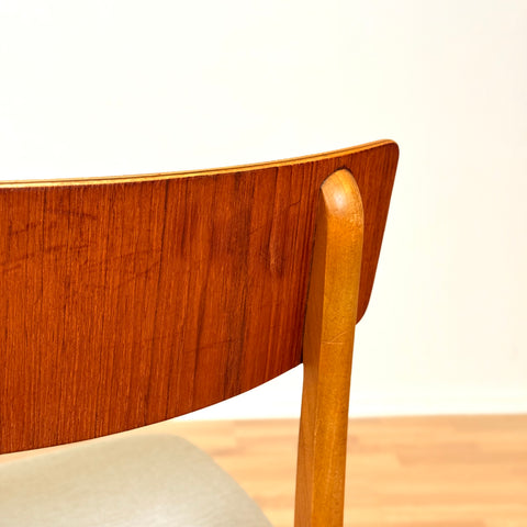 Danish set of 4 dining chairs in teak & beech