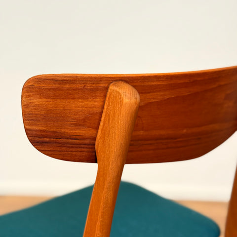 Danish set of 4 dining chairs in teak & beech by Findahl