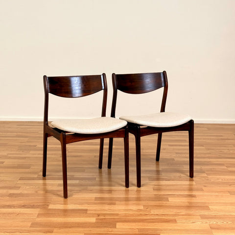 Danish set of 2 dining chairs in Santos rosewood by P. E. Jorgensen