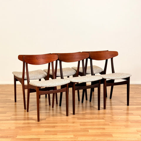 Set of 8 dining chairs in teak, 1950s-60s, Denmark