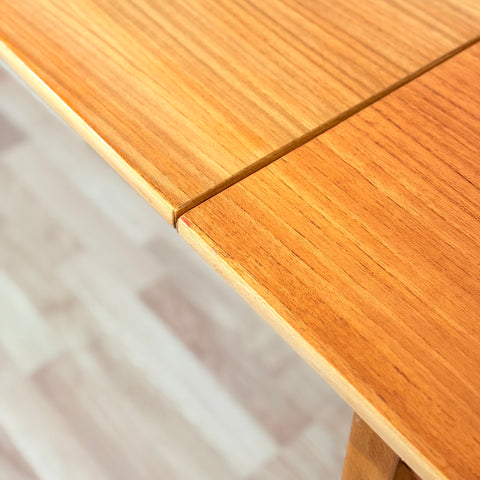 Swedish small square dining table in teak & beech by Edsby Verken