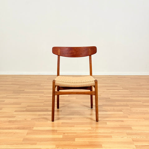 Danish set of 6 dining chairs in oak & teak CH23 by Hans J. Wegner