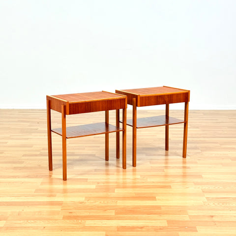 Swedish bedside tables in teak