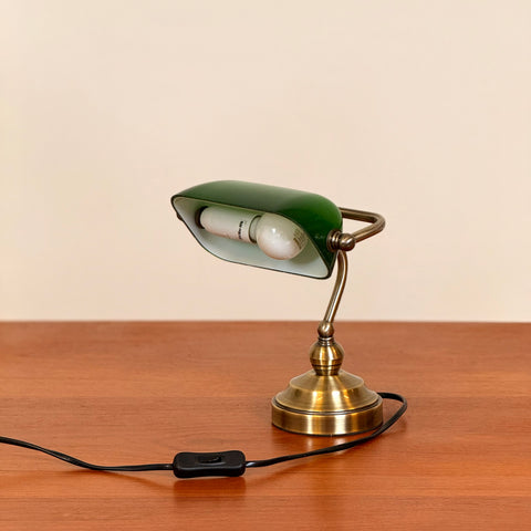 Lamp, green shade