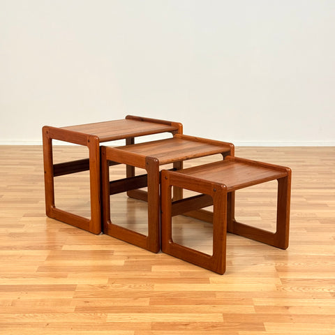 Danish nest of tables in solid teak