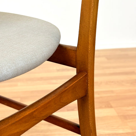Danish set of 4 dining chairs in teak & beech