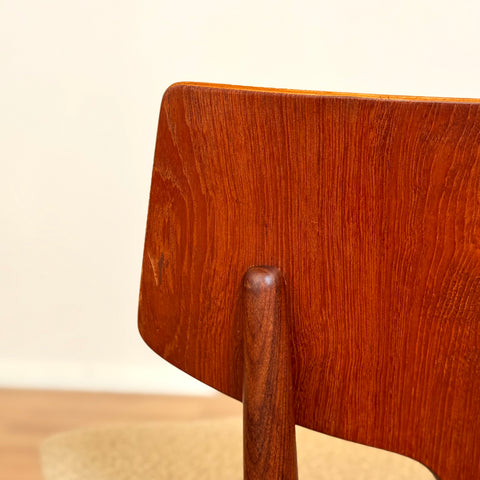 Danish dining chairs in teak and walnut