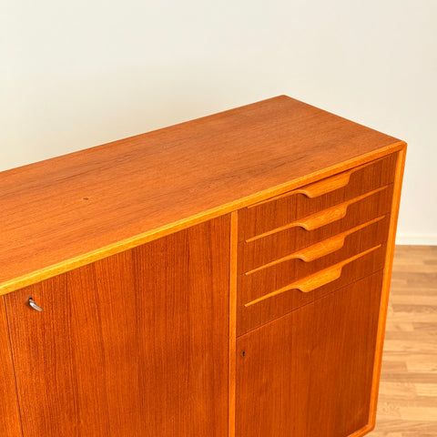 Swedish highboard in teak & oak "Reno" by B.Fridhagen