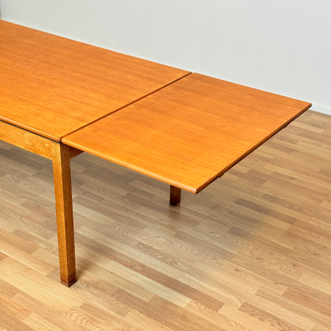 Danish rectangular dining table in teak & oak by Borge Mogensen