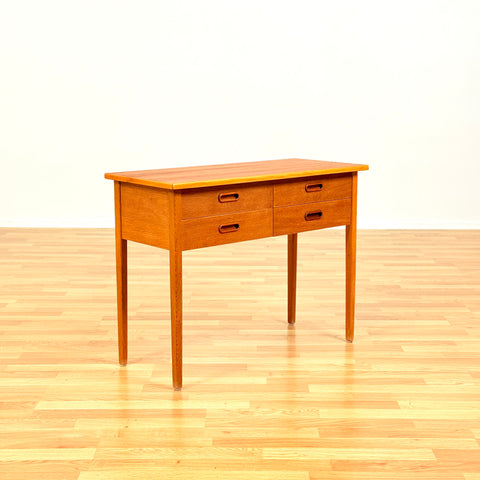 Swedish side table in oak & teak