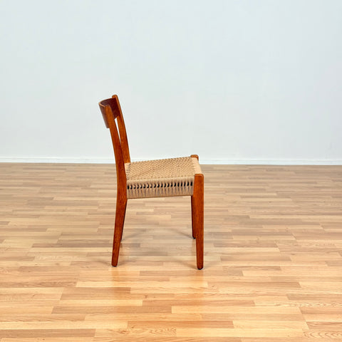 Swedish single dining chairs in teak & oak by DUX