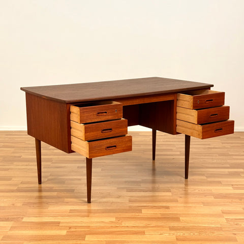 Danish writing desk in teak, 1950s-60s