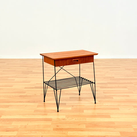 Swedish bedside table in teak