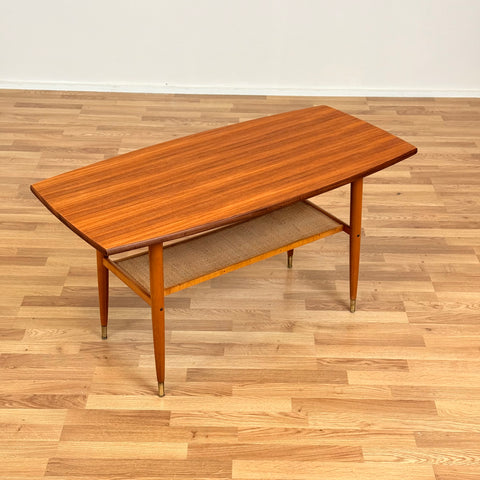 Swedish coffee table in teak & beech by Alberts Tibro