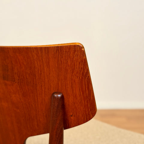 Danish dining chairs in teak and walnut