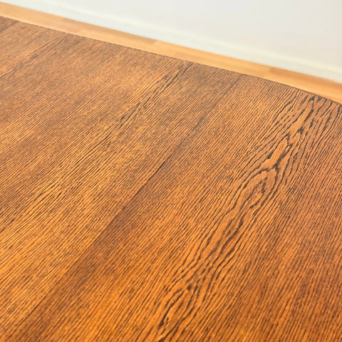 Danish round dining table in oak 'model 55' with 3 ext by Omann Jun