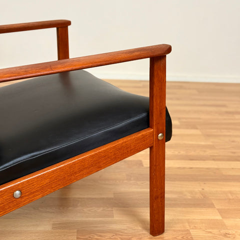 Swedish armchair in solid teak wood