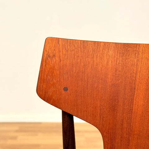 Danish dining chairs in teak and walnut