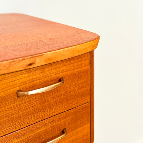 Swedish desk in teak & beech by Fröseke AB Nybrofabriken, model 'Finess'