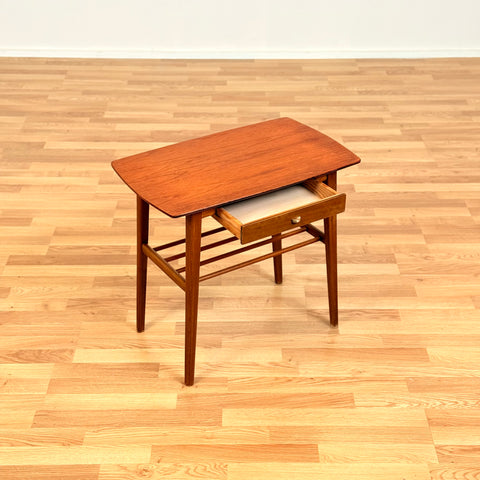 Danish bedside table in teak & beech