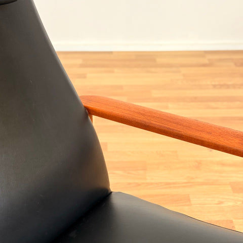 Swedish armchair in solid teak wood