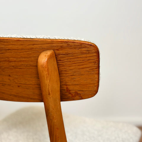 Danish set of 6 dining chairs in beech & teak by Farstrup