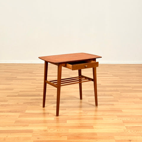 Danish bedside table in teak & beech