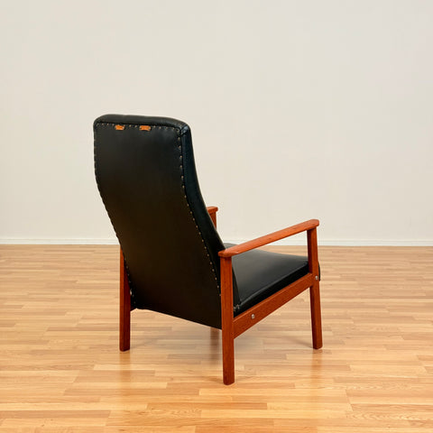 Swedish armchair in solid teak wood