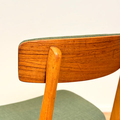 Set of 4 dining chairs in beech & teak, Farstrup, Denmark