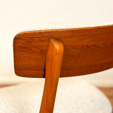Danish set of 6 dining chairs in beech & teak by Farstrup