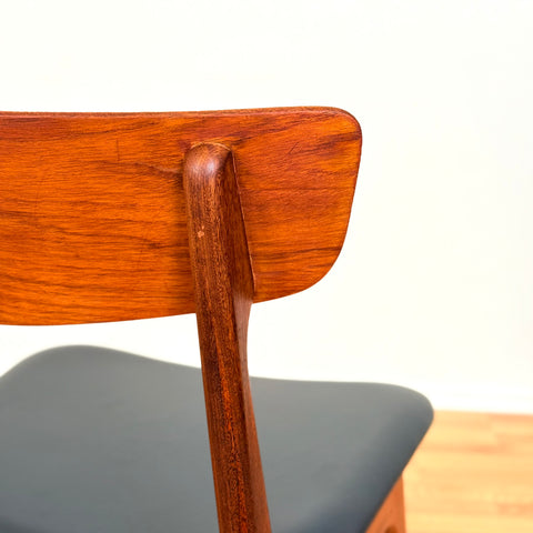 Danish set of 8 dining chairs in teak & walnut by Schiønning & Elgaard