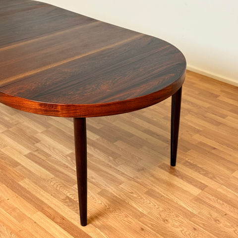 Danish round dining table in Santos rosewood by Villy Schou Andersen