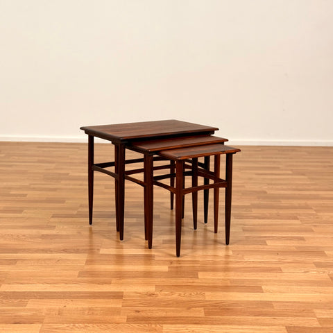 Set of 3 nest of tables in Santos rosewood, 1950s-60s Denmark