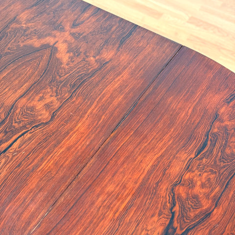 Round dining table in Santos rosewood with 1 ext., 1950s-60s, Denmark