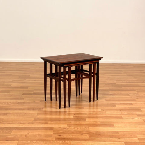 Set of 3 nest of tables in Santos rosewood, 1950s-60s Denmark